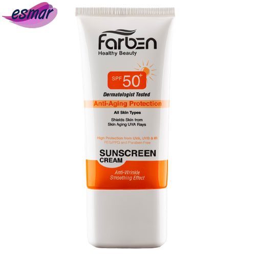 کرم ضد آفتاب ضد چروک فاربن با SPF50 حجم 50 ميل - رنگی